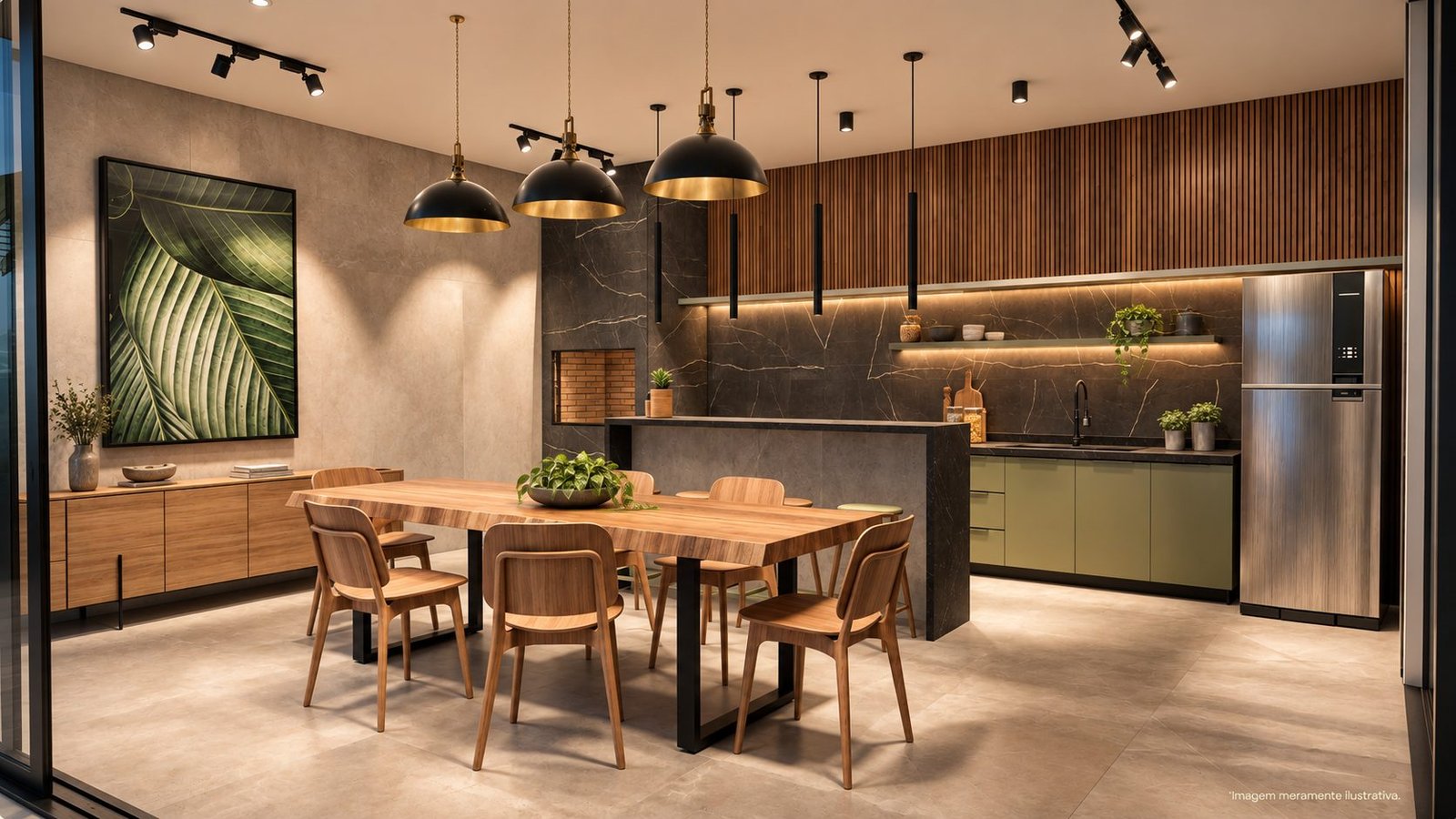 Ambiente gourmet refinado para jantares privativos